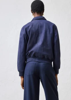 Blouson en cuir velours