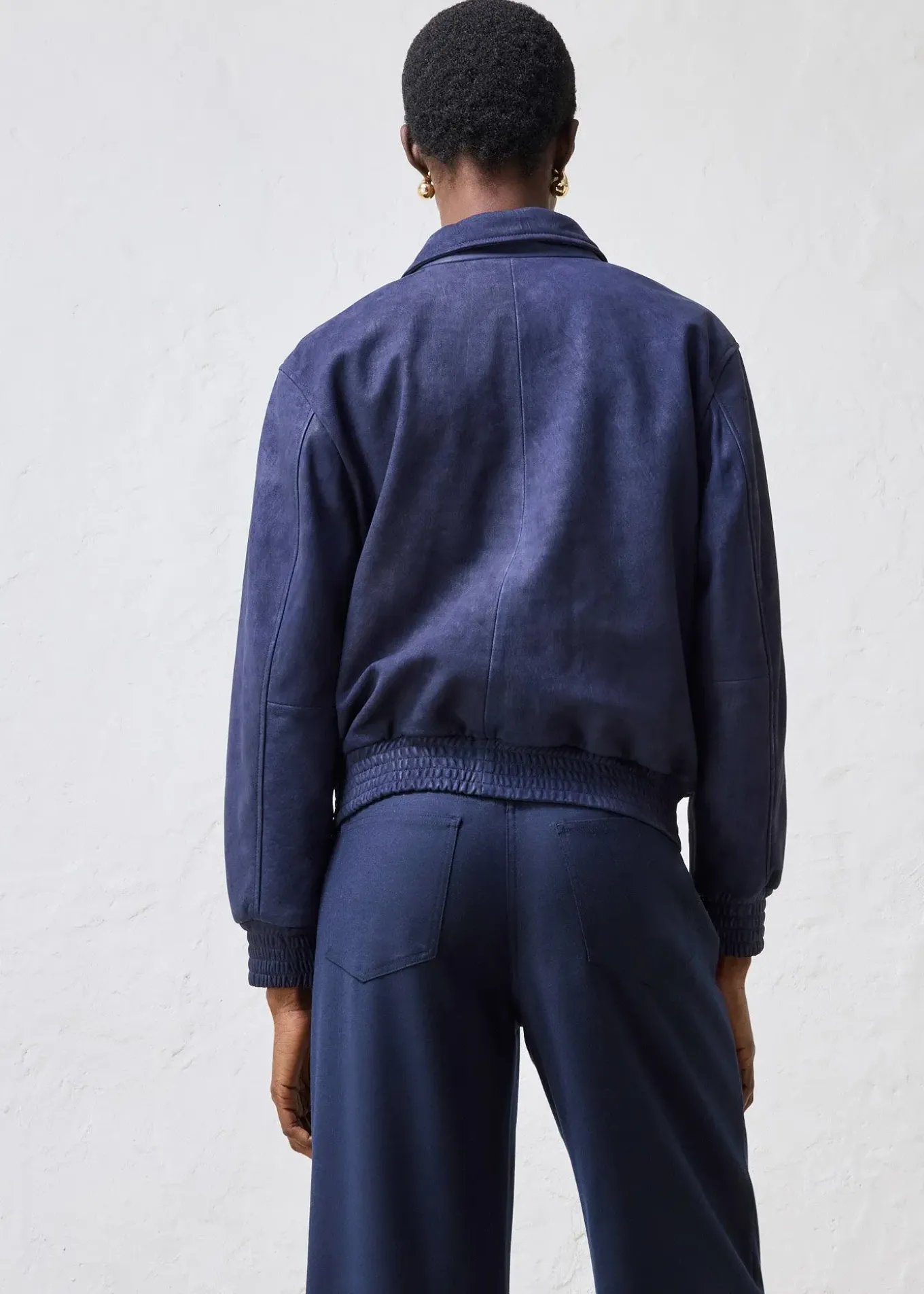 Blouson en cuir velours