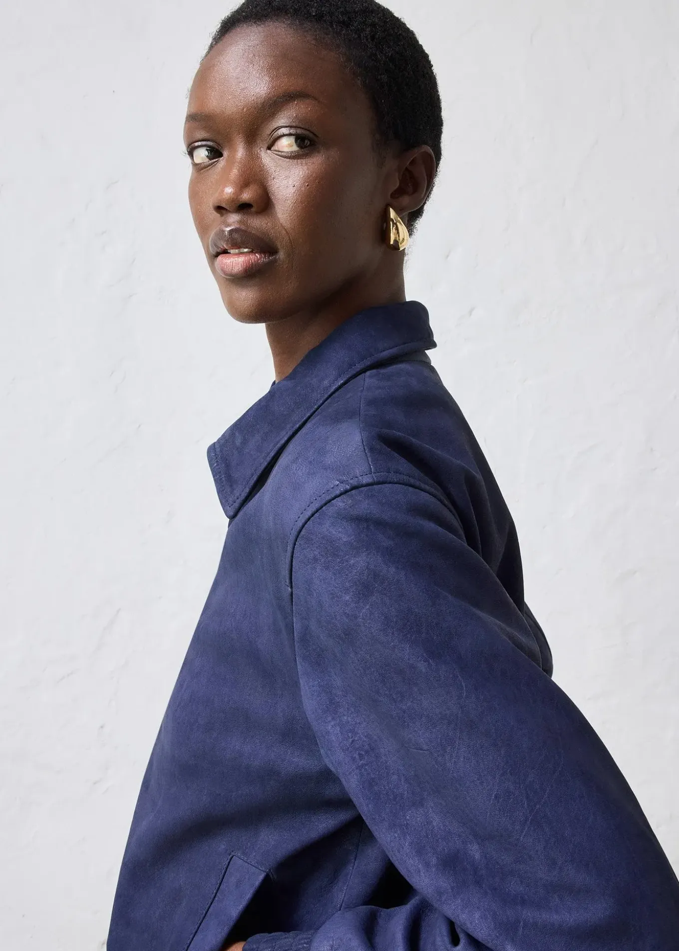 Blouson en cuir velours