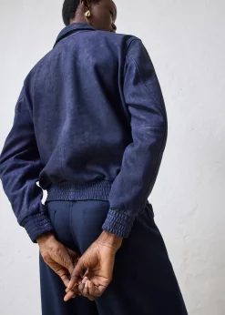 Blouson en cuir velours