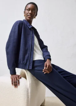 Blouson en cuir velours