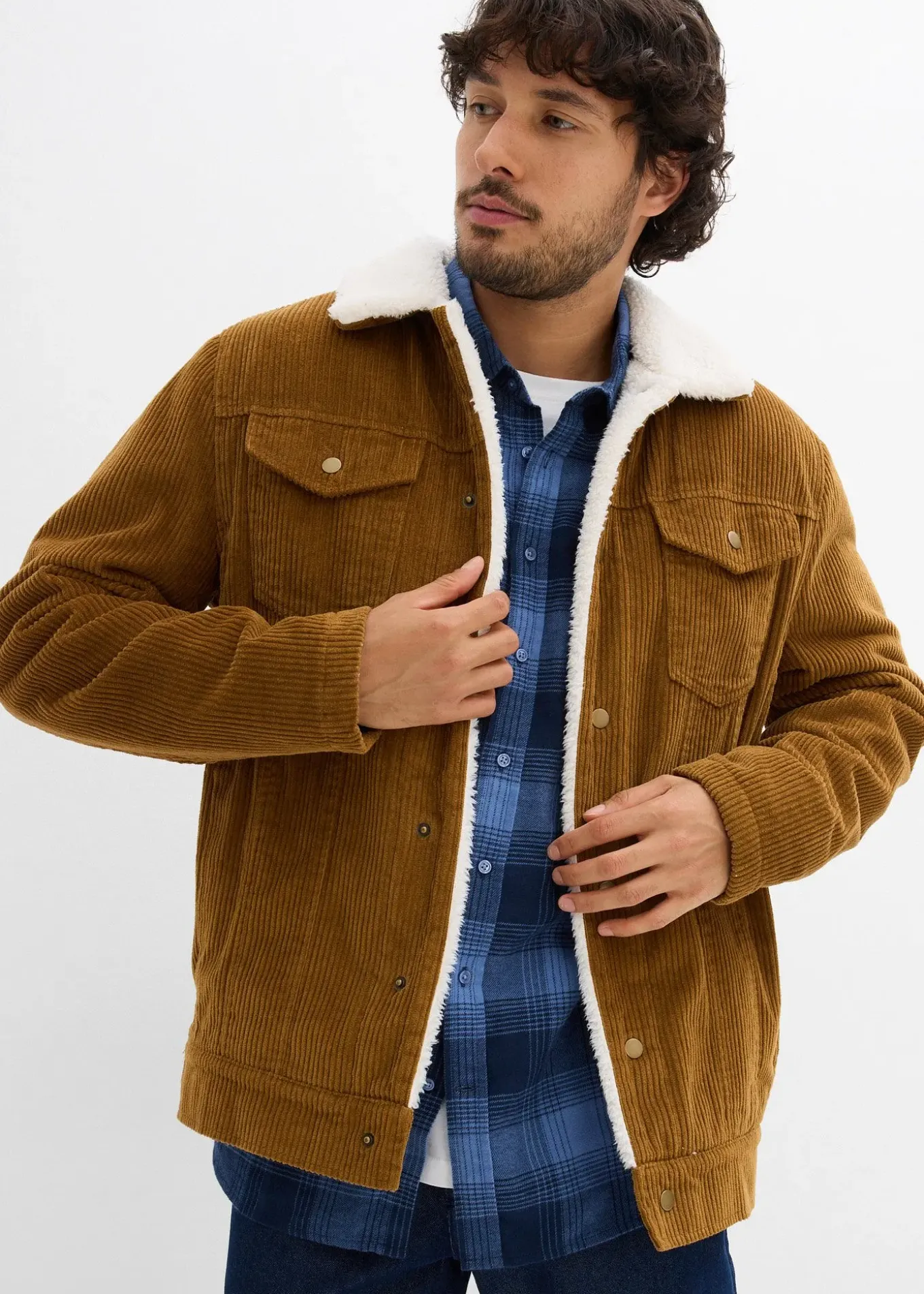 Blouson en velours côtelé doublé sherpa