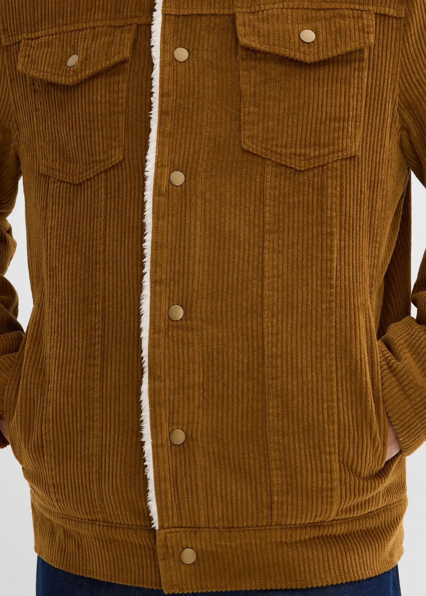 Blouson en velours côtelé doublé sherpa