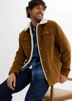 Blouson en velours côtelé doublé sherpa