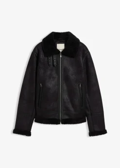 Blouson enduit doublé sherpa