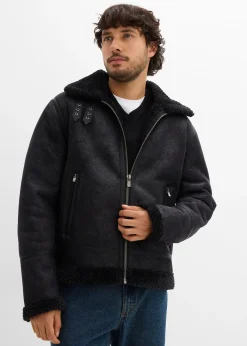 Blouson enduit doublé sherpa