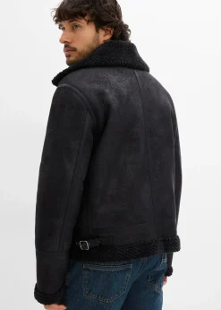 Blouson enduit doublé sherpa