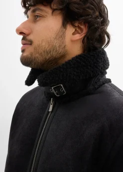 Blouson enduit doublé sherpa