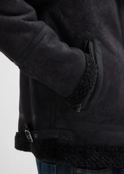 Blouson enduit doublé sherpa