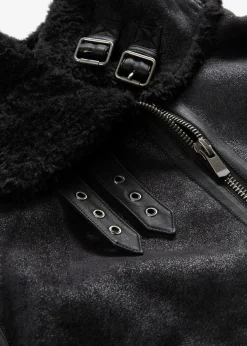 Blouson enduit doublé sherpa