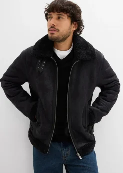 Blouson enduit doublé sherpa