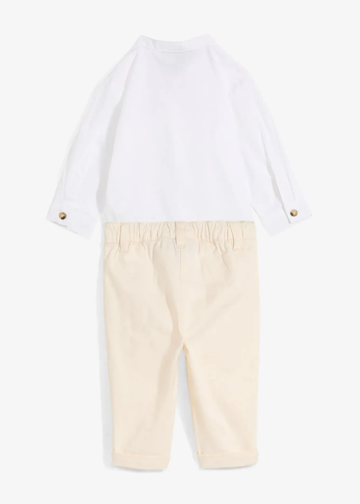 Body chemise et pantalon chino 100% coton (ens. 2 pces)