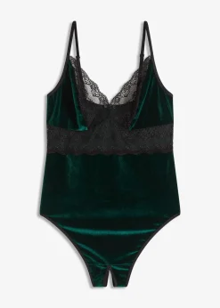 Body en velours ouvert