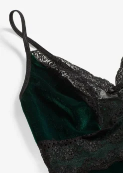 Body en velours ouvert