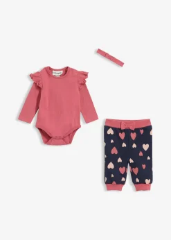 Body, pantalon, bandeau en coton (ens. 3 pces)