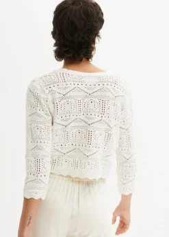 Boléro ajouré, manches 3/4