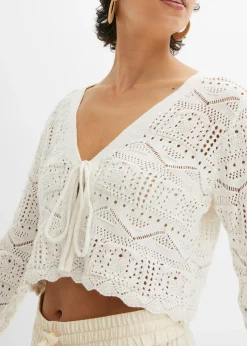 Boléro ajouré, manches 3/4