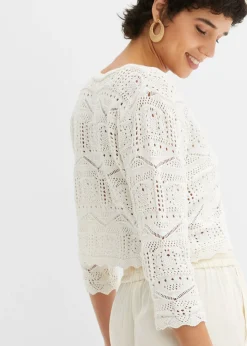 Boléro ajouré, manches 3/4