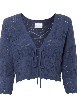 Boléro ajouré, manches 3/4