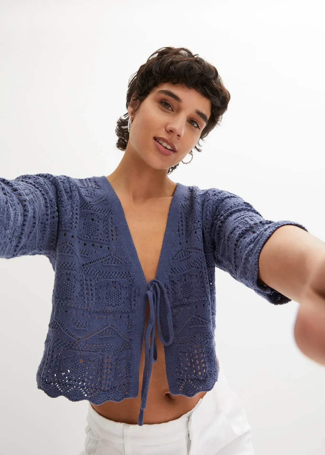 Boléro ajouré, manches 3/4