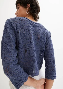 Boléro ajouré, manches 3/4