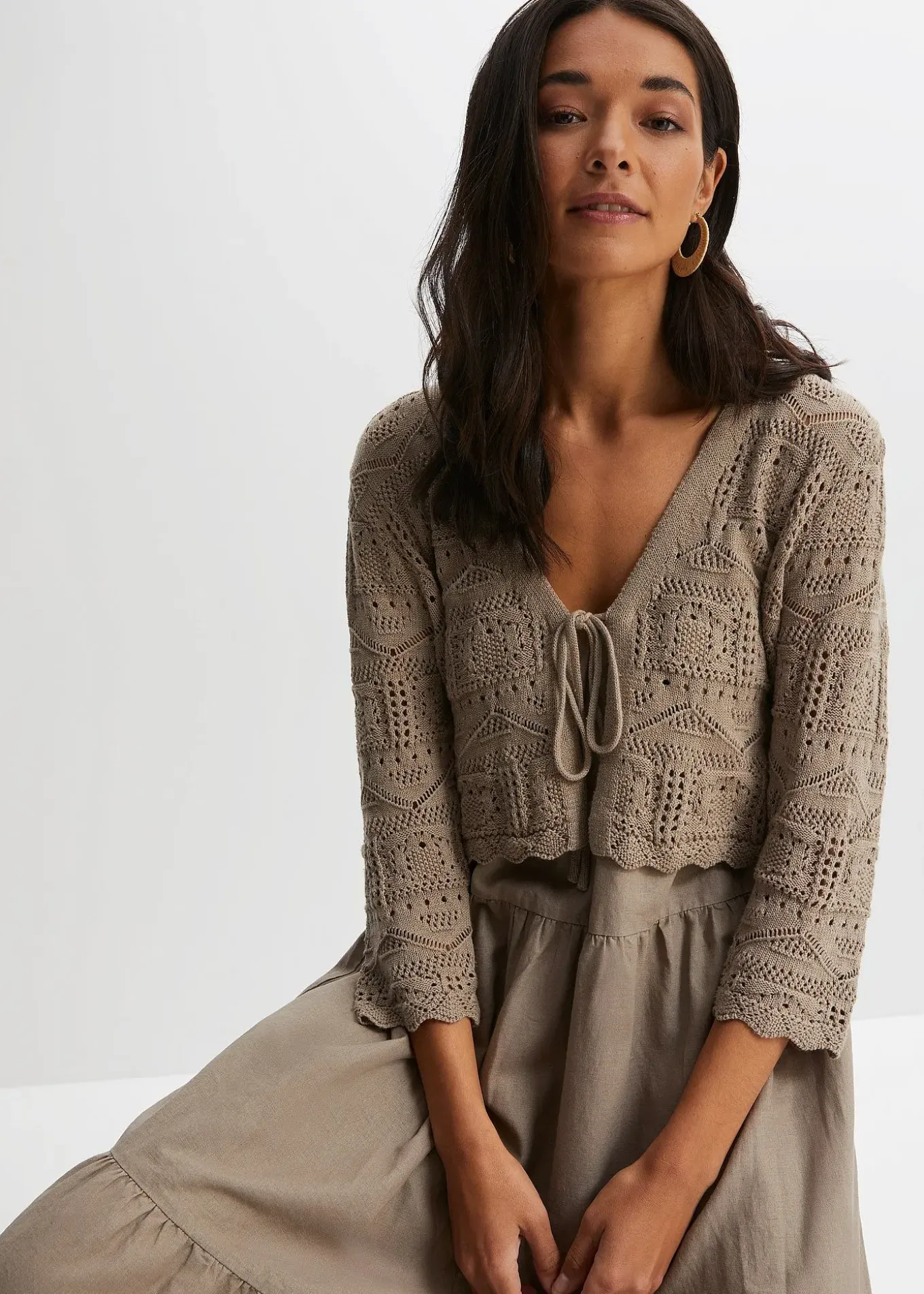 Boléro ajouré, manches 3/4