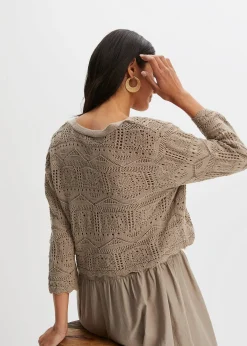 Boléro ajouré, manches 3/4