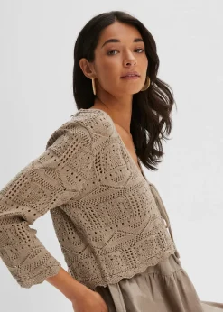 Boléro ajouré, manches 3/4