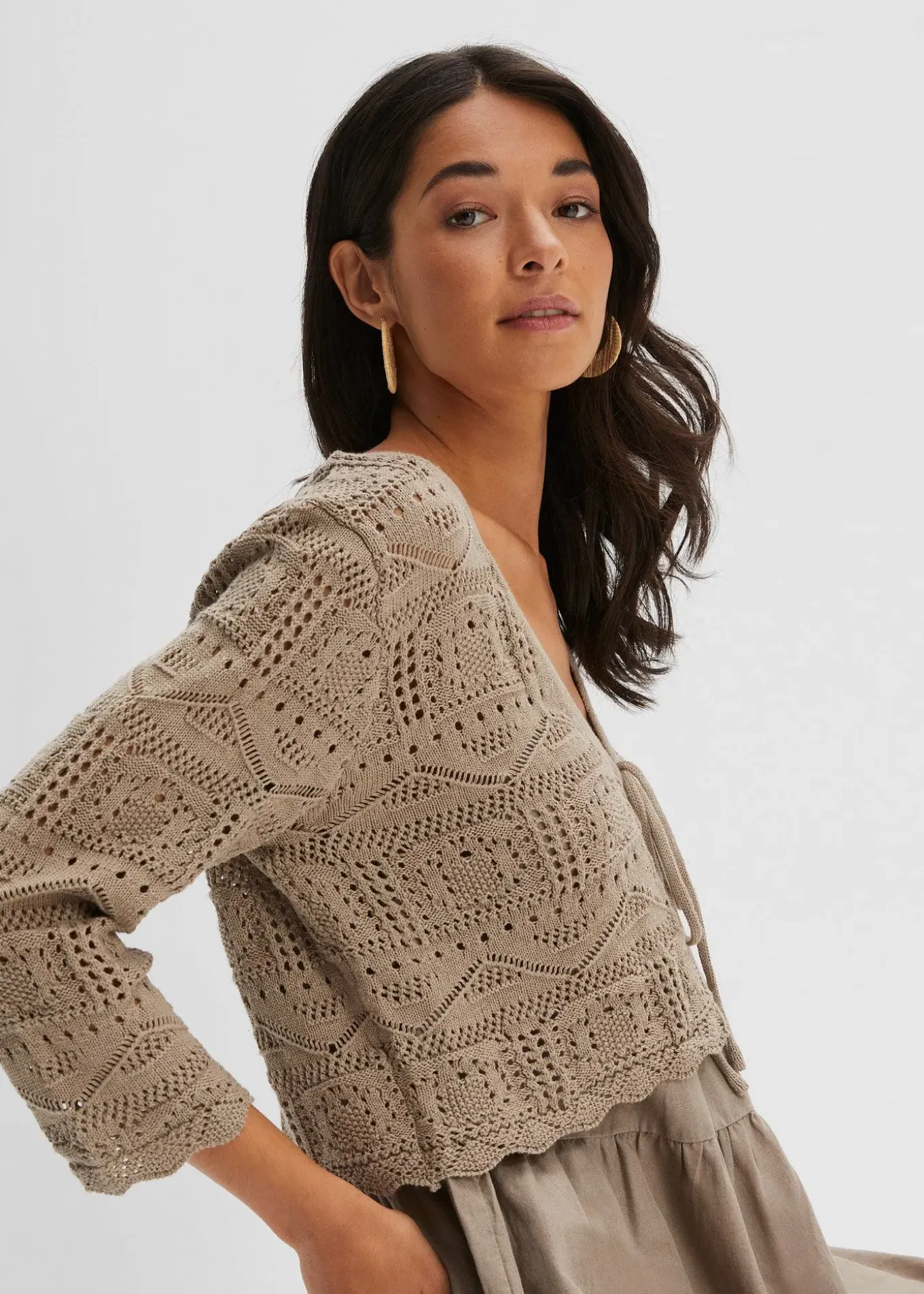 Boléro ajouré, manches 3/4