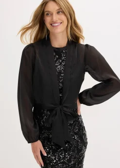 Boléro en tulle fin avec détail à nouer