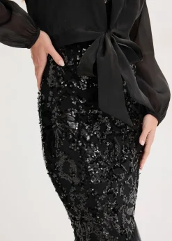 Boléro en tulle fin avec détail à nouer