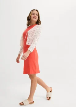 Boléro manches 3/4 en maille ajourée