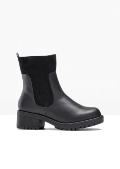 Boots avec empiècement en velours côtelé