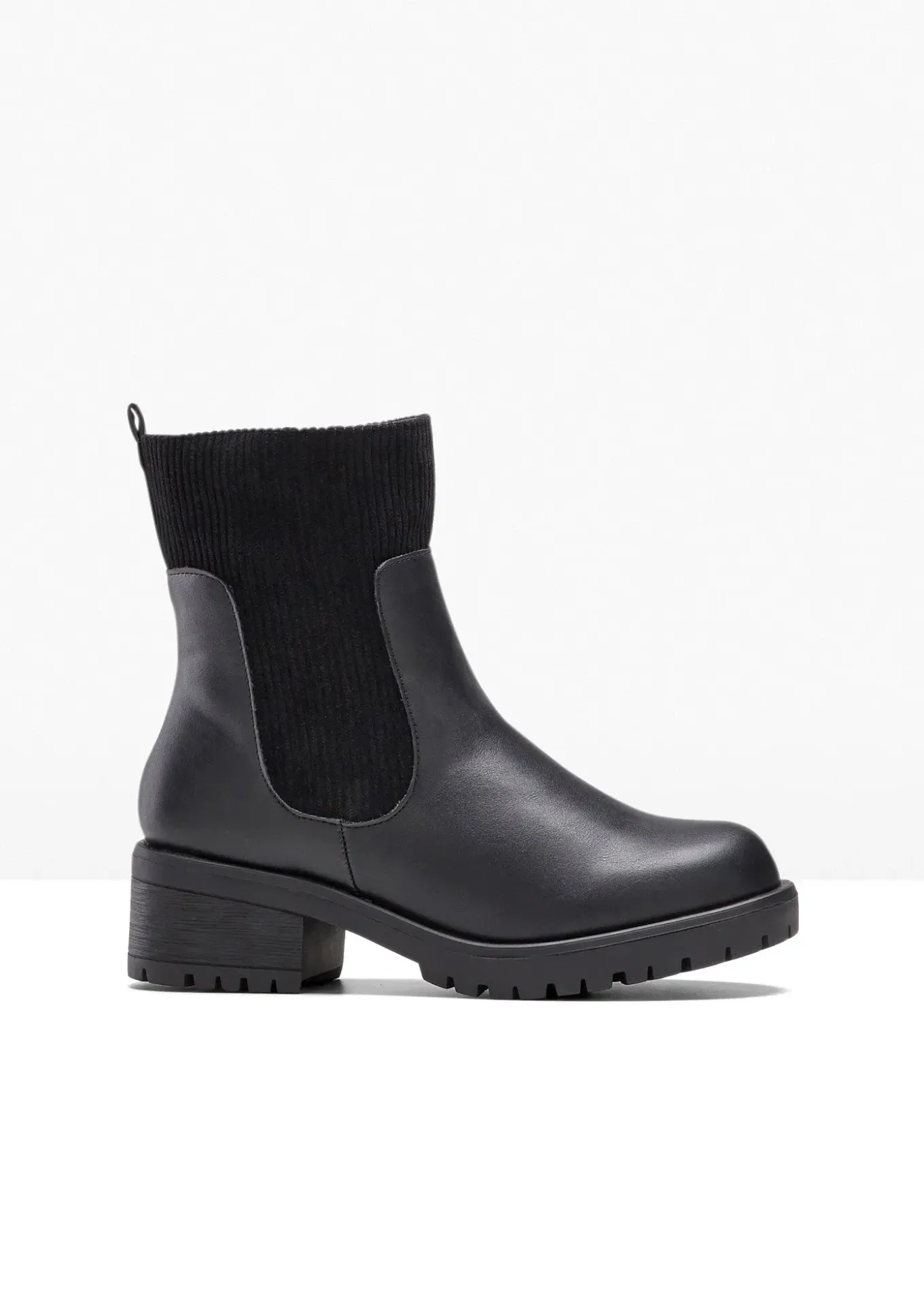 Boots avec empiècement en velours côtelé