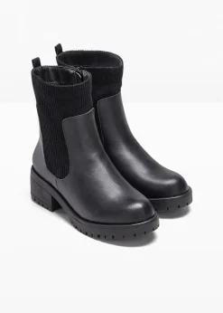 Boots avec empiècement en velours côtelé