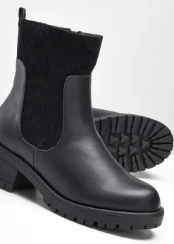 Boots avec empiècement en velours côtelé