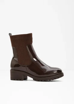 Boots avec empiècement en velours côtelé