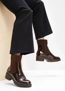 Boots avec empiècement en velours côtelé