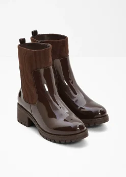 Boots avec empiècement en velours côtelé