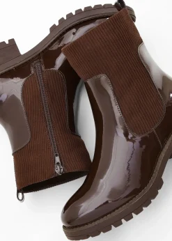 Boots avec empiècement en velours côtelé