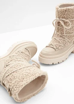 Boots fourrées à lacets