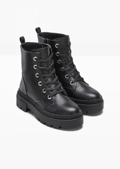 Boots lacées à semelle crantée