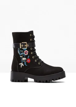 Boots lacées avec broderies