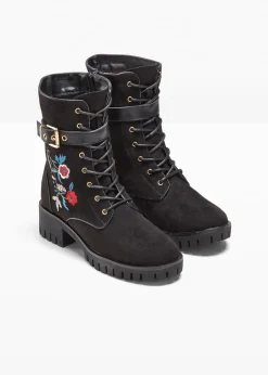 Boots lacées avec broderies