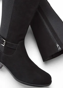 Bottes tige large en cuir