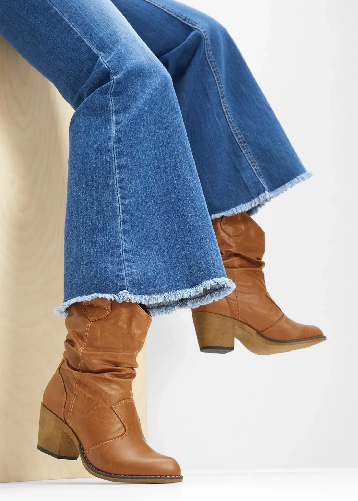 Bottines western à fronces