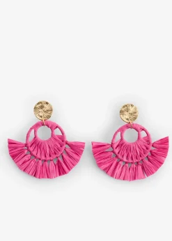 Boucles d’oreille aspect paille