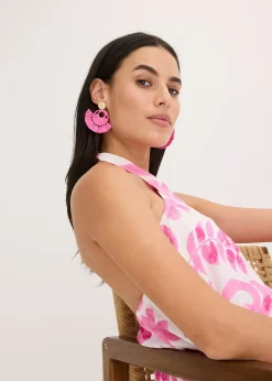 Boucles d’oreille aspect paille