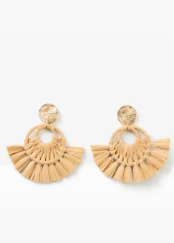 Boucles d’oreille aspect paille