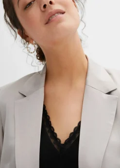 Brassière côtelée avec coton et dentelle